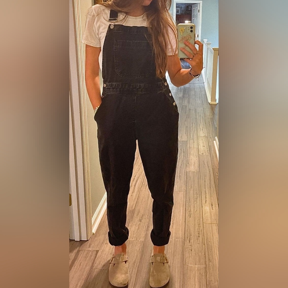 ISO black denim overalls